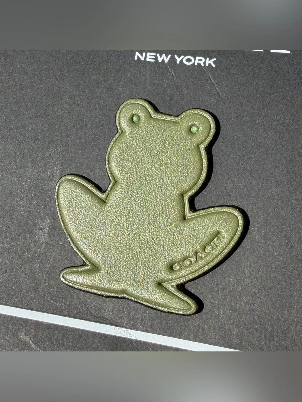 New Coach Green Leather Frog Sticker Decal 24048